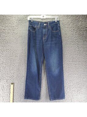 Old Navy Jeans Boys 14 Blue High-Rise Slouchy Straight Built-In Tough Denim